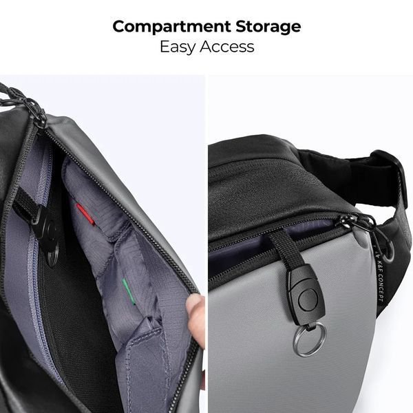 Портативна водонепроникна сумка на одне плече для фотоапарата K&F Concept Alpha Camera Sling Bag 10л Grey KF13.157V2 фото