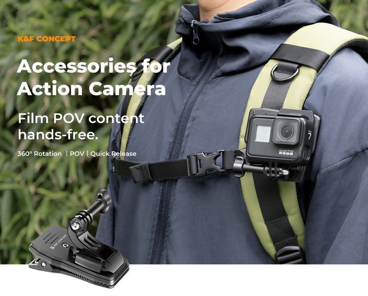 Крепление зажим K&F Concept для смартфонов и экшн-камер GoPro Hero, DJI Osmo Action, Insta360 и др (KF31.114) KF31.114 фото
