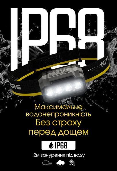 Налобный фонарь Nitecore HA23 UHE, черный (UHE LED 3000, 4500, 6500К, 3*ААА, 600Лм, 132м) 010226.1 фото