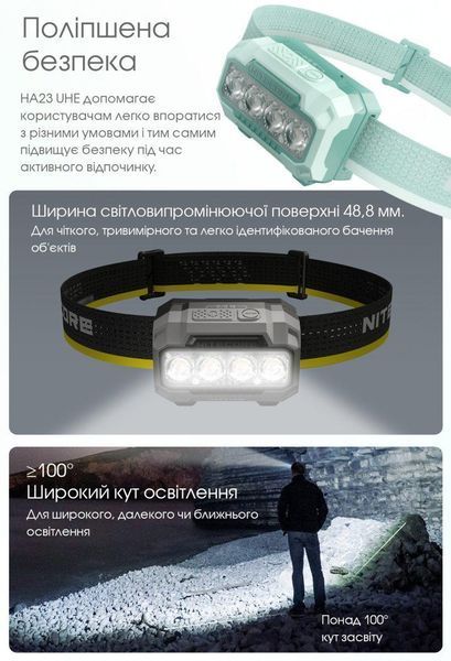 Налобный фонарь Nitecore HA23 UHE, черный (UHE LED 3000, 4500, 6500К, 3*ААА, 600Лм, 132м) 010226.1 фото