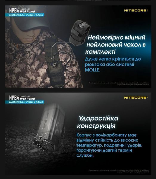 Водонепроникний Power Bank Nitecore NPB4 (20000mAh, 18W) 011309 фото