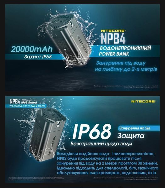 Водонепроникний Power Bank Nitecore NPB4 (20000mAh, 18W) 011309 фото