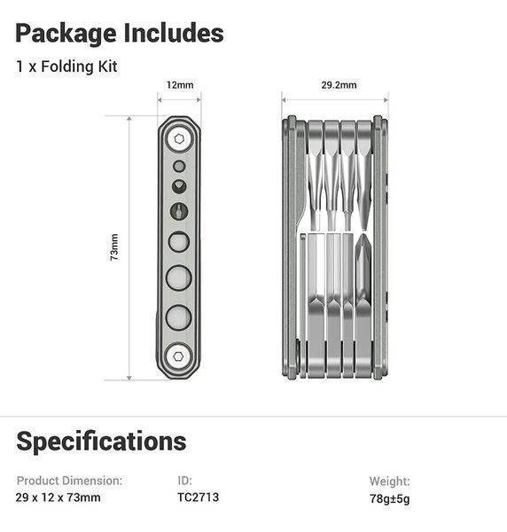 Универсальный набор инструментов мультитул для видеооператоров SmallRig 9 в 1 Universal DSLR Multitool 050305 фото