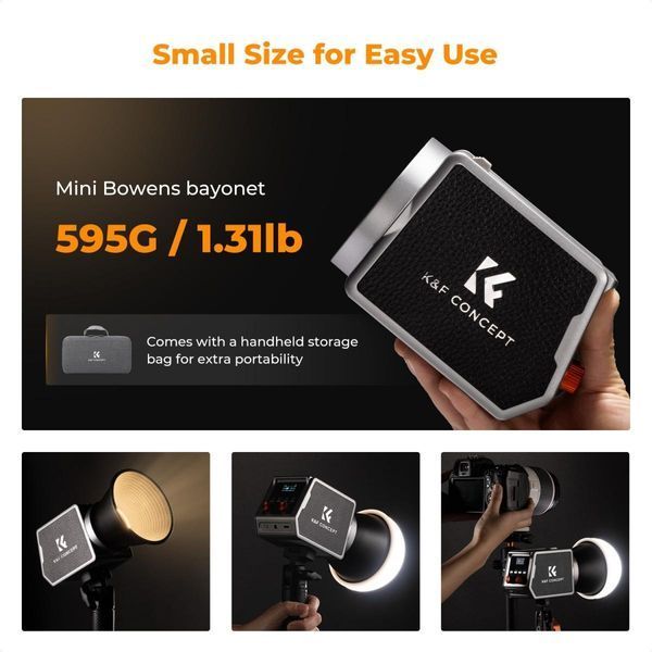 Портативный двухцветный студийный видеосвет K&F Concept PL-60B 60 Вт (2700-6500K, APP контроль, встроенный акб 4500мАч) KF34.045 фото