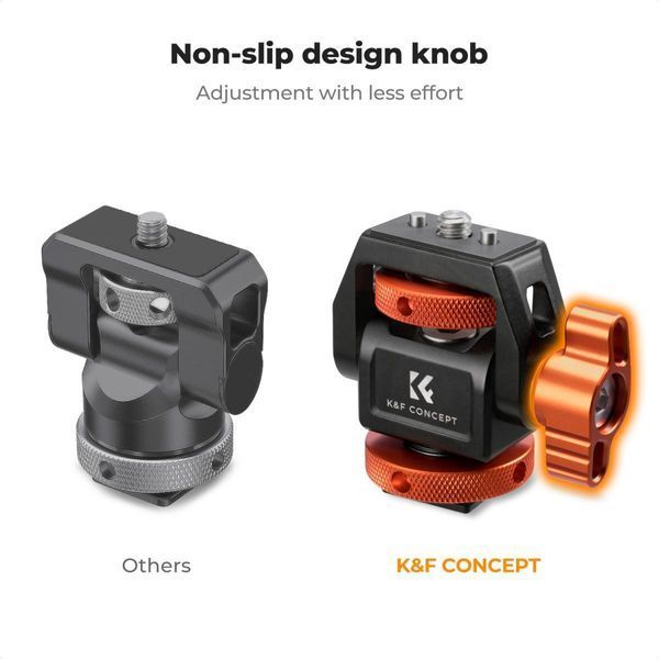 Кріплення для польового монітора K&F Concept з регульованим поворотом та нахилом та кріпленням "холодний башмак" (KF31.133) KF31.133 фото