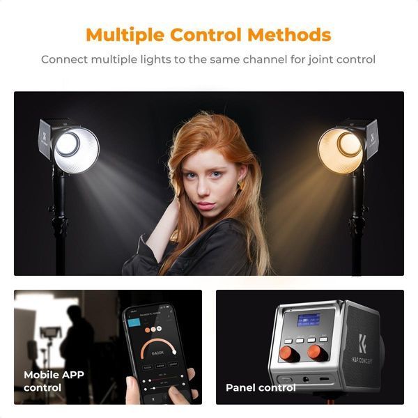 Портативный двухцветный студийный видеосвет K&F Concept PL-60B 60 Вт (2700-6500K, APP контроль, встроенный акб 4500мАч) KF34.045 фото