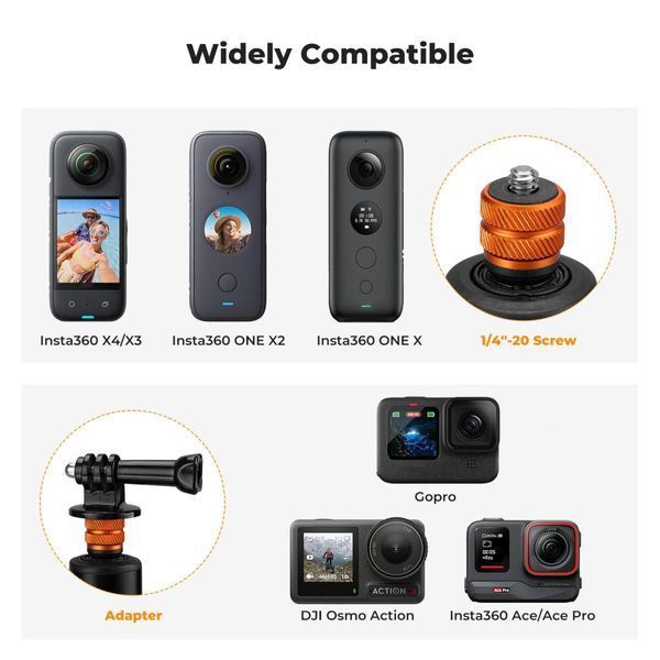 Розсувний штатив - селфі палиця K&F Concept MS21 для спортивної камери Insta360 GoPro та адаптером GoPro 120см (KF09.141) KF09.141 фото