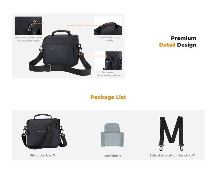 Сумка через плече для фотоапарата K&F Concept Camera Sling Bag 5L Urban Wander 05 (темно-синій) (KF13.179V1)