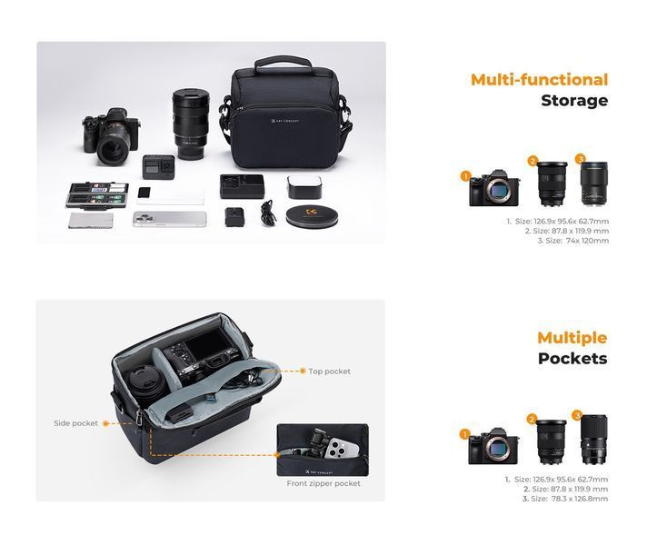 Сумка через плече для фотоапарата K&F Concept Camera Sling Bag 5L Urban Wander 05 (темно-синій) (KF13.179V1)